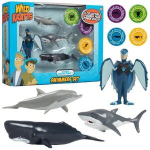 Wild Kratts 4-Pack Action Figure Set - Activate Creature Power - Swimmers